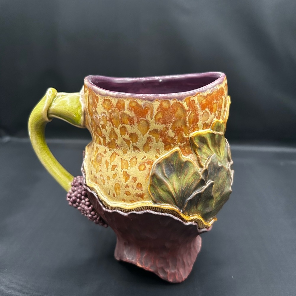 One of a kind handmade woodland mug by Lori Ellen Phillips.  Gorgeous details!
